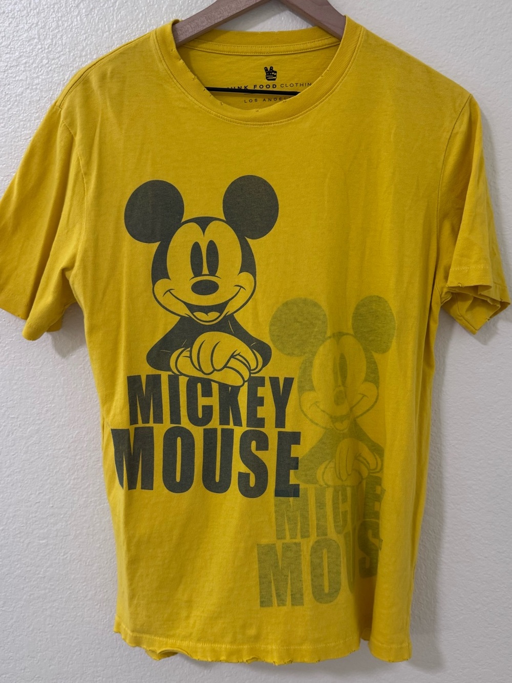 Junk Food Clothing Yellow Mickey Mouse Graphic Tee